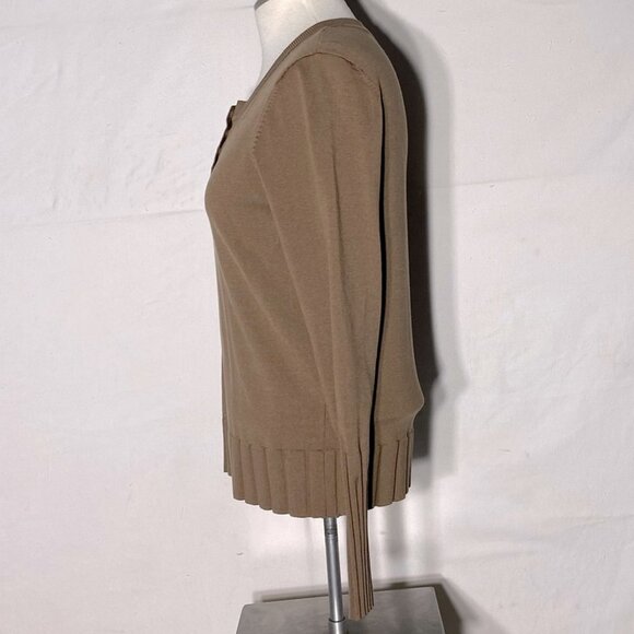 Vintage Carlisle Tan Brown Silk Cotton Blend Light Sweater M - Picture 2 of 11
